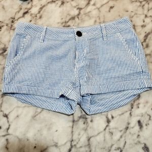 SO Navy and White Stripe Shorts